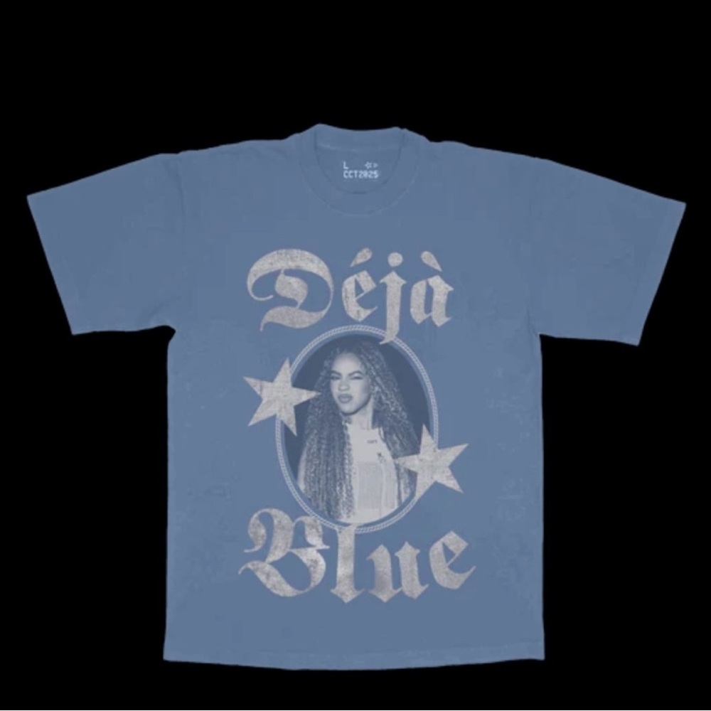 Blue Graphic T-Shirt with Déjà Blue Cowboy Carter XL